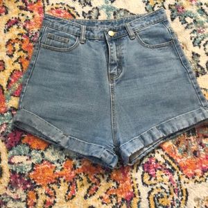 High Waisted Blue Jean Shorts